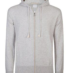 Eleventy Platinum Cashmere Full Zip Hoodie Sweater Men's XXL Beige